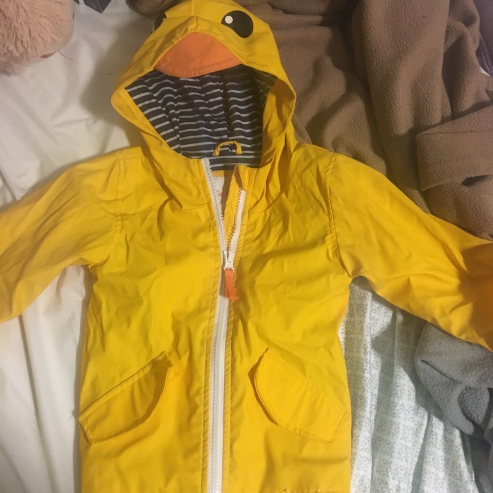 a yellow kids raincoat my son had it on one time